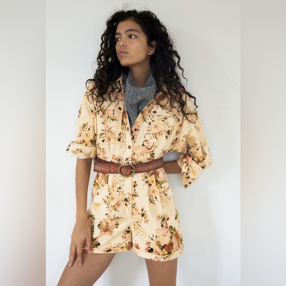 Free people corduroy tapestry romper size 6